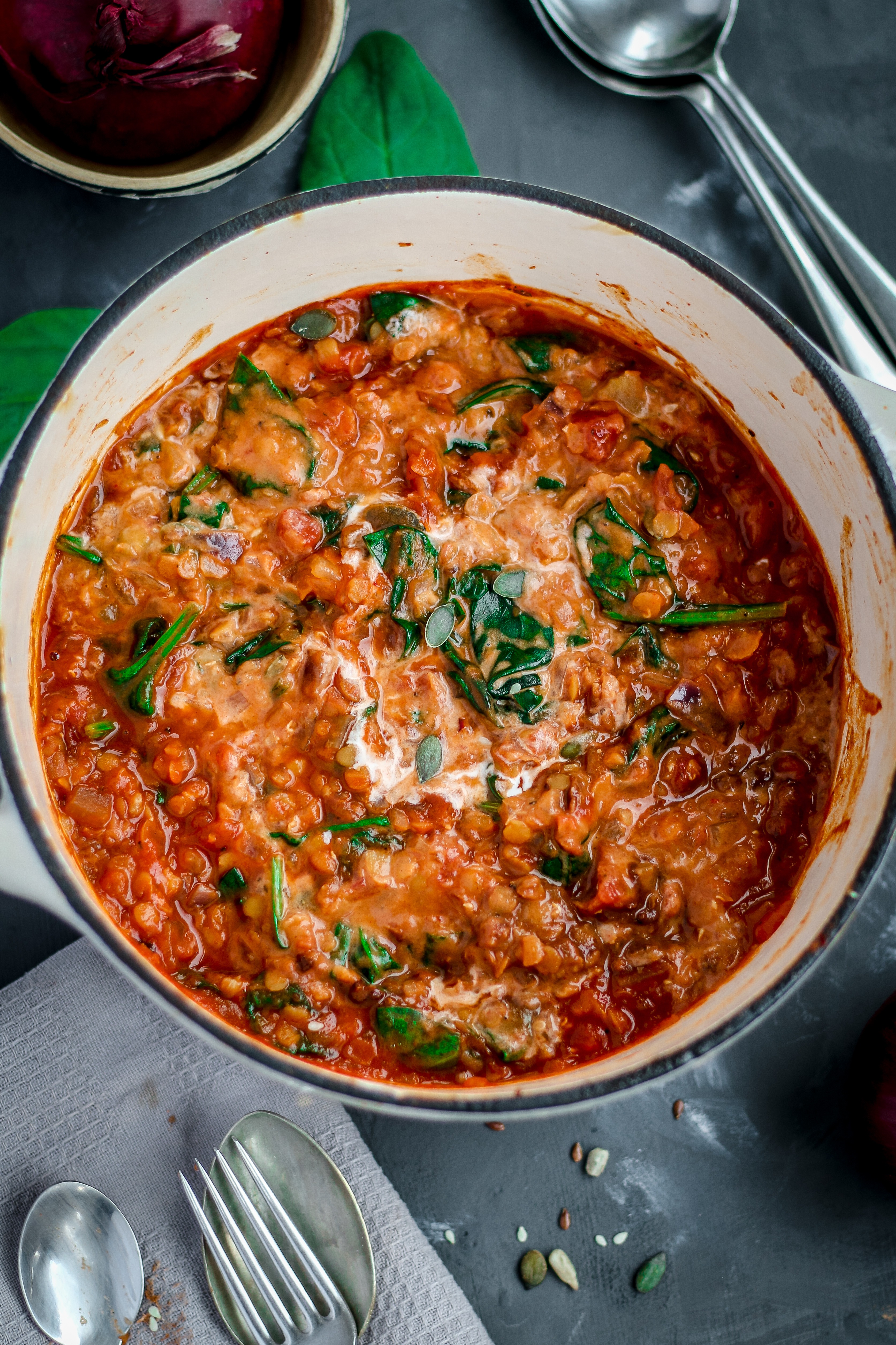 Chilli and lentil hot pot vegan