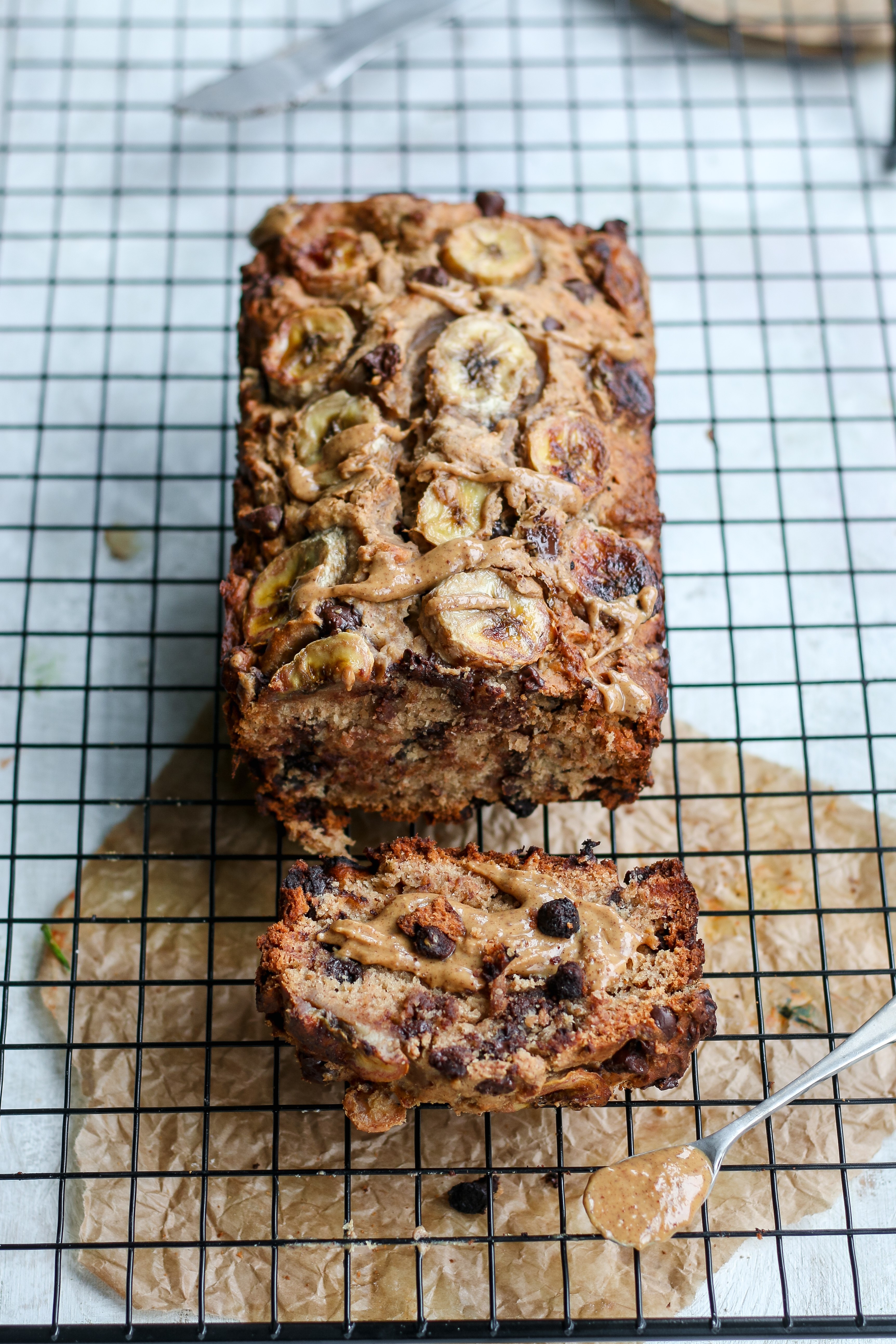 peanut butter and chocolate banana bread