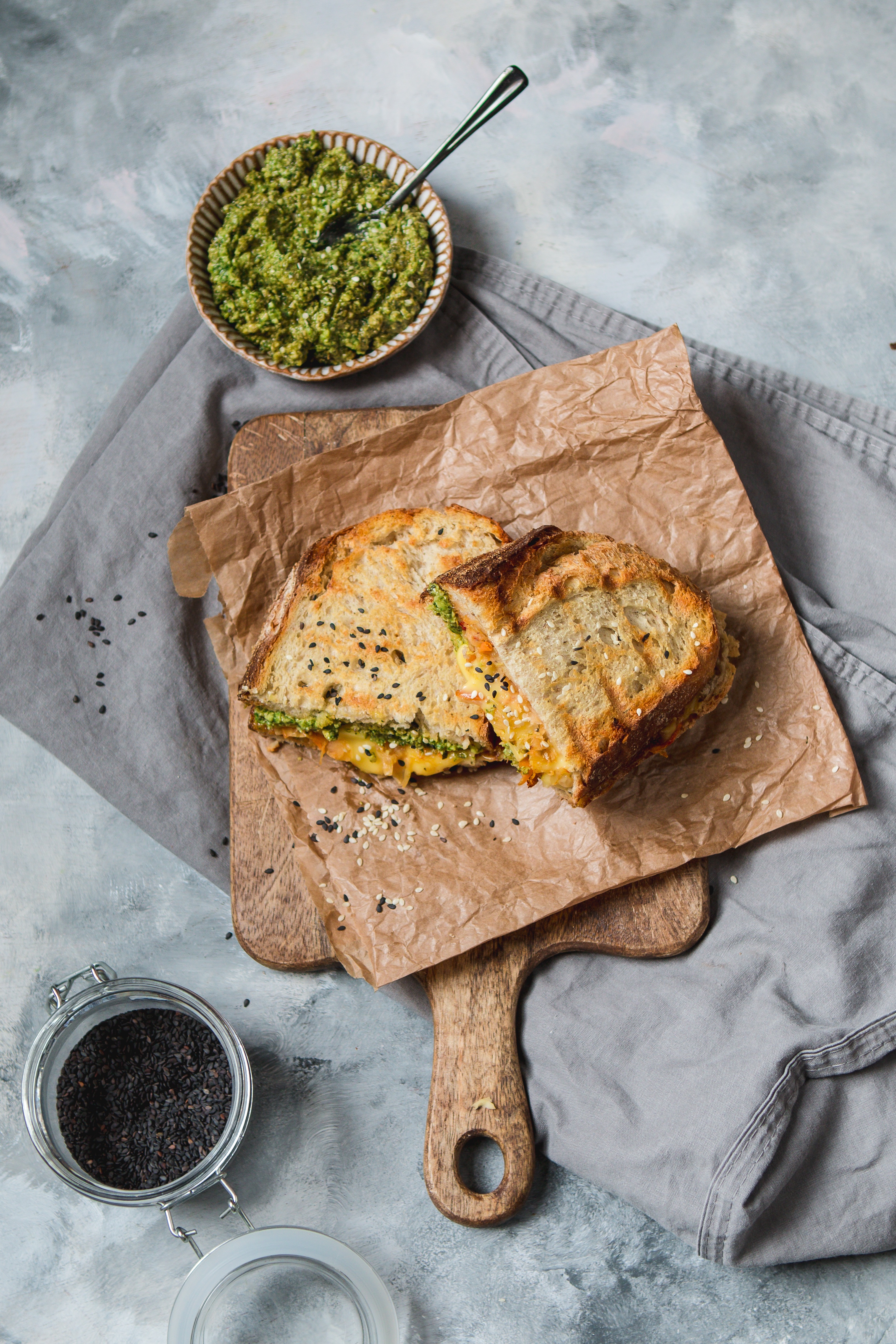 kimchi grilled cheese sandwich