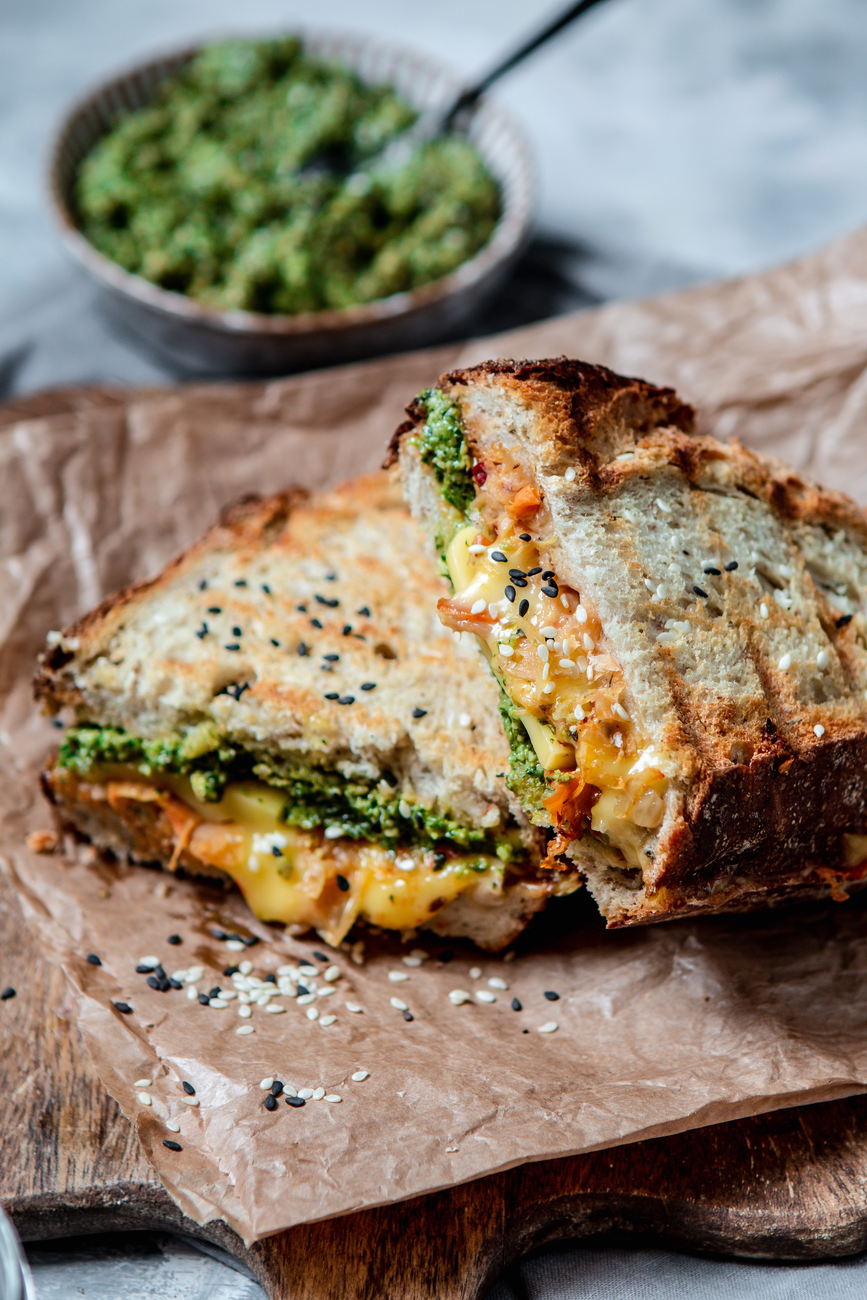 kimchi grilled cheese vegan recipe