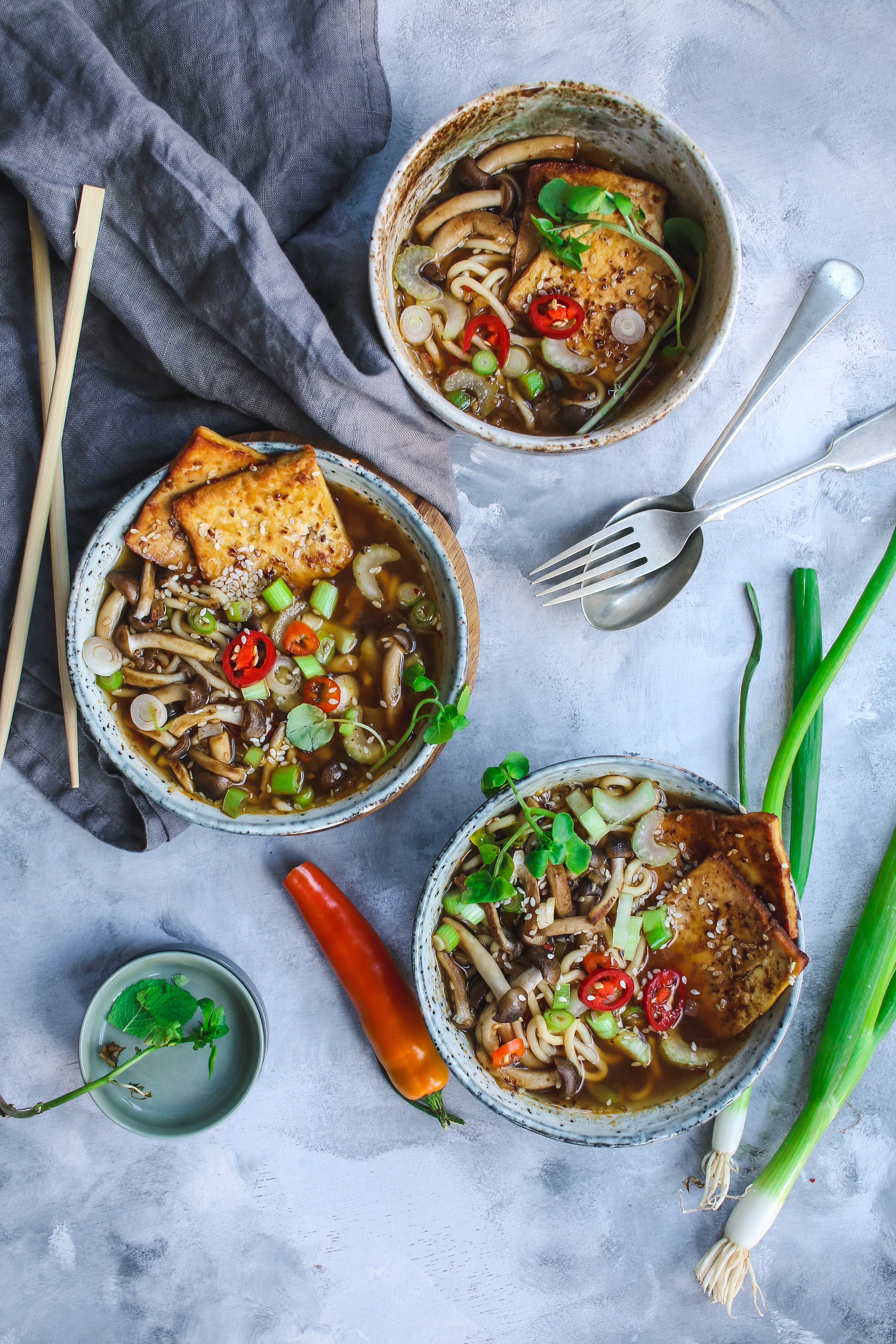 miso soup ramen vegan crispy tofu