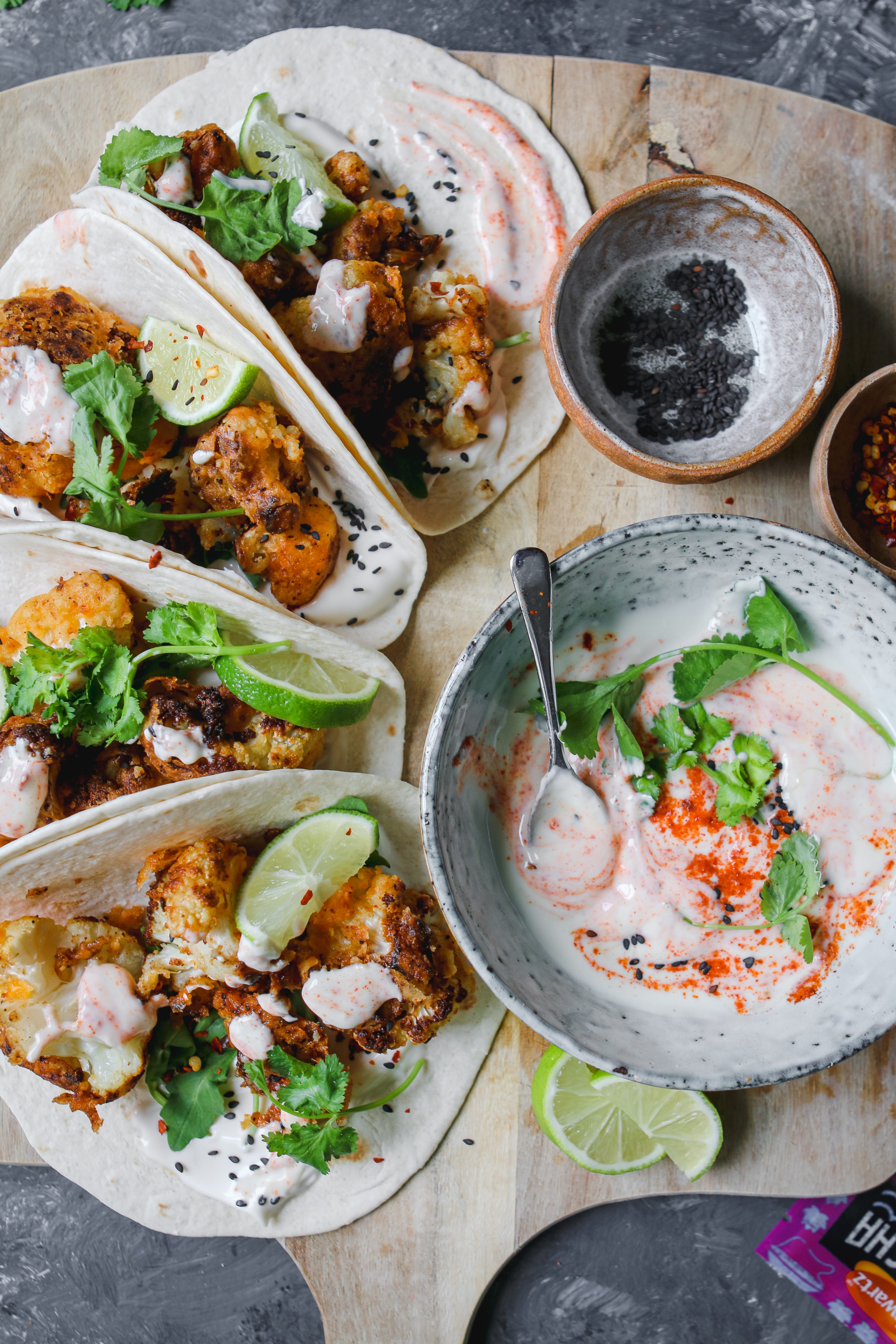 crispy cauliflower wraps Lucy & Lentils