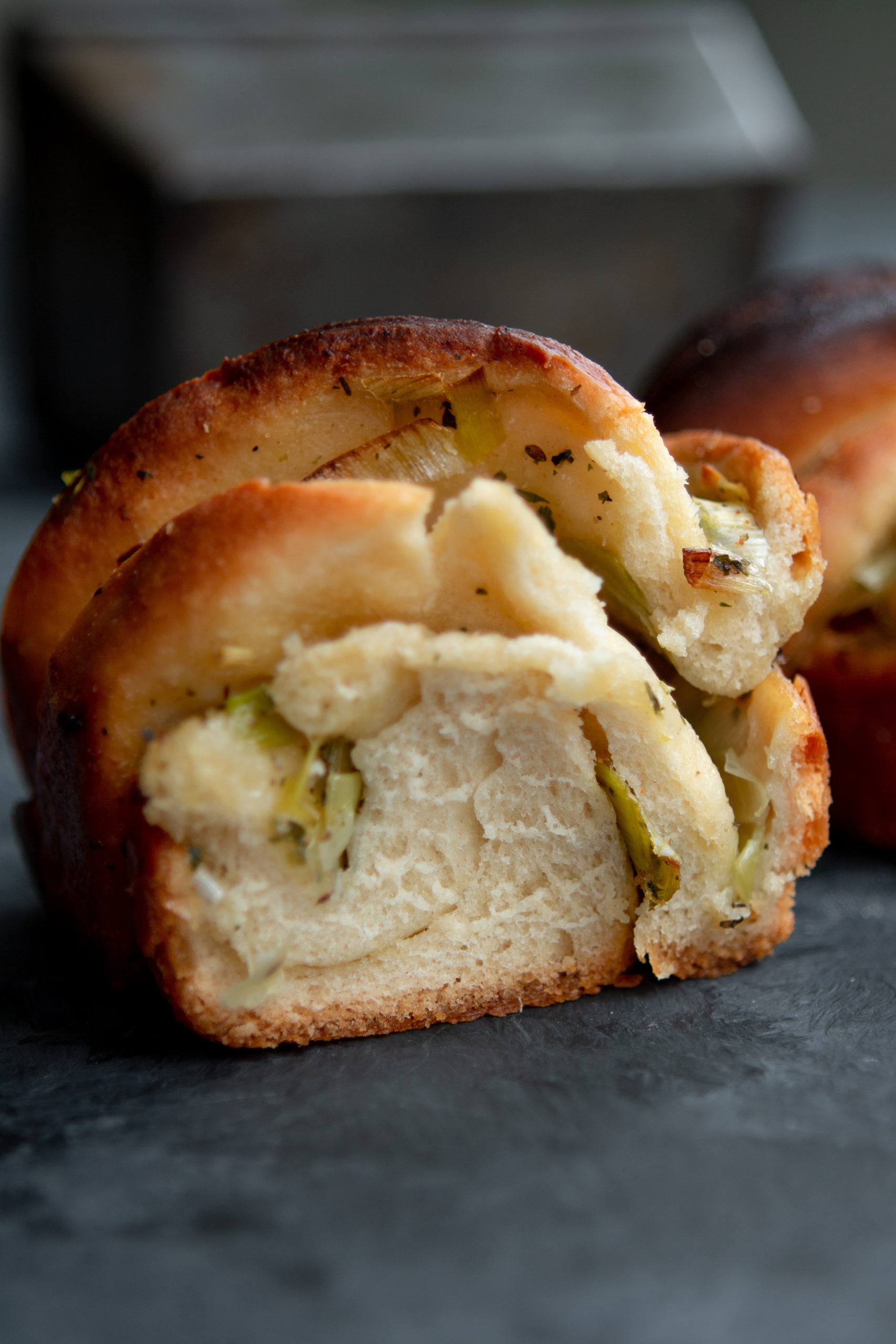 leek and garlic twist bread