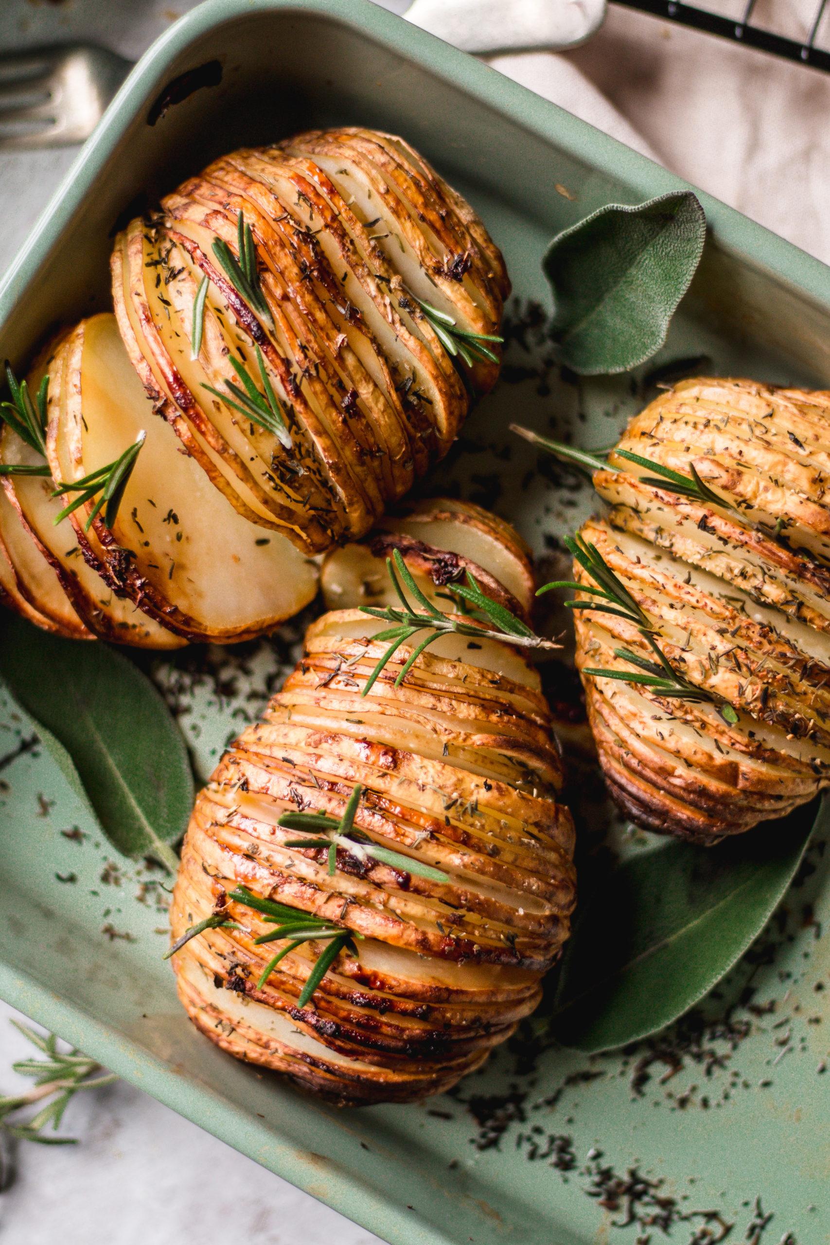rosemary and garlic hasselback potatoes