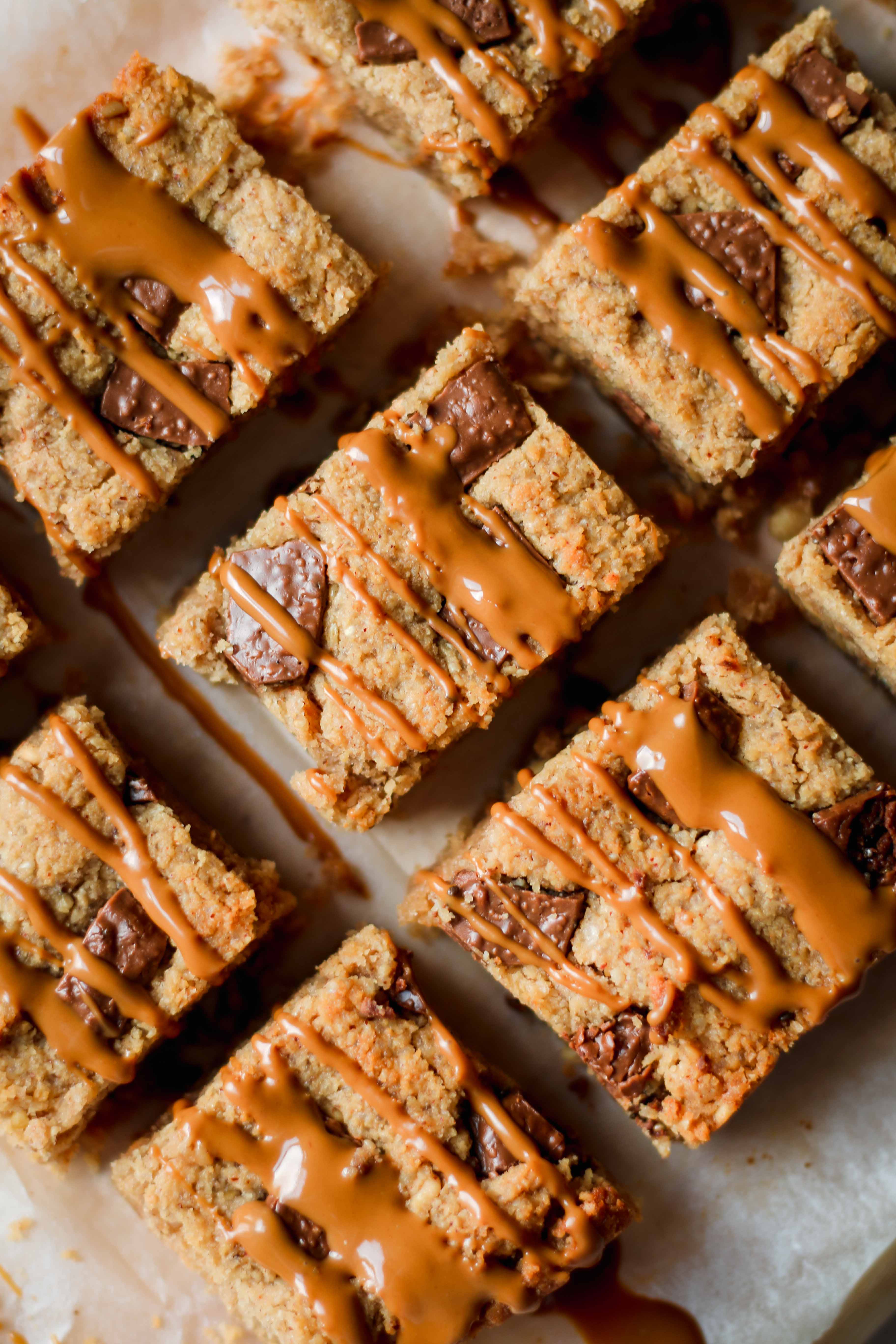 peanut butter blondies vegan recipe - Lucy & Lentils