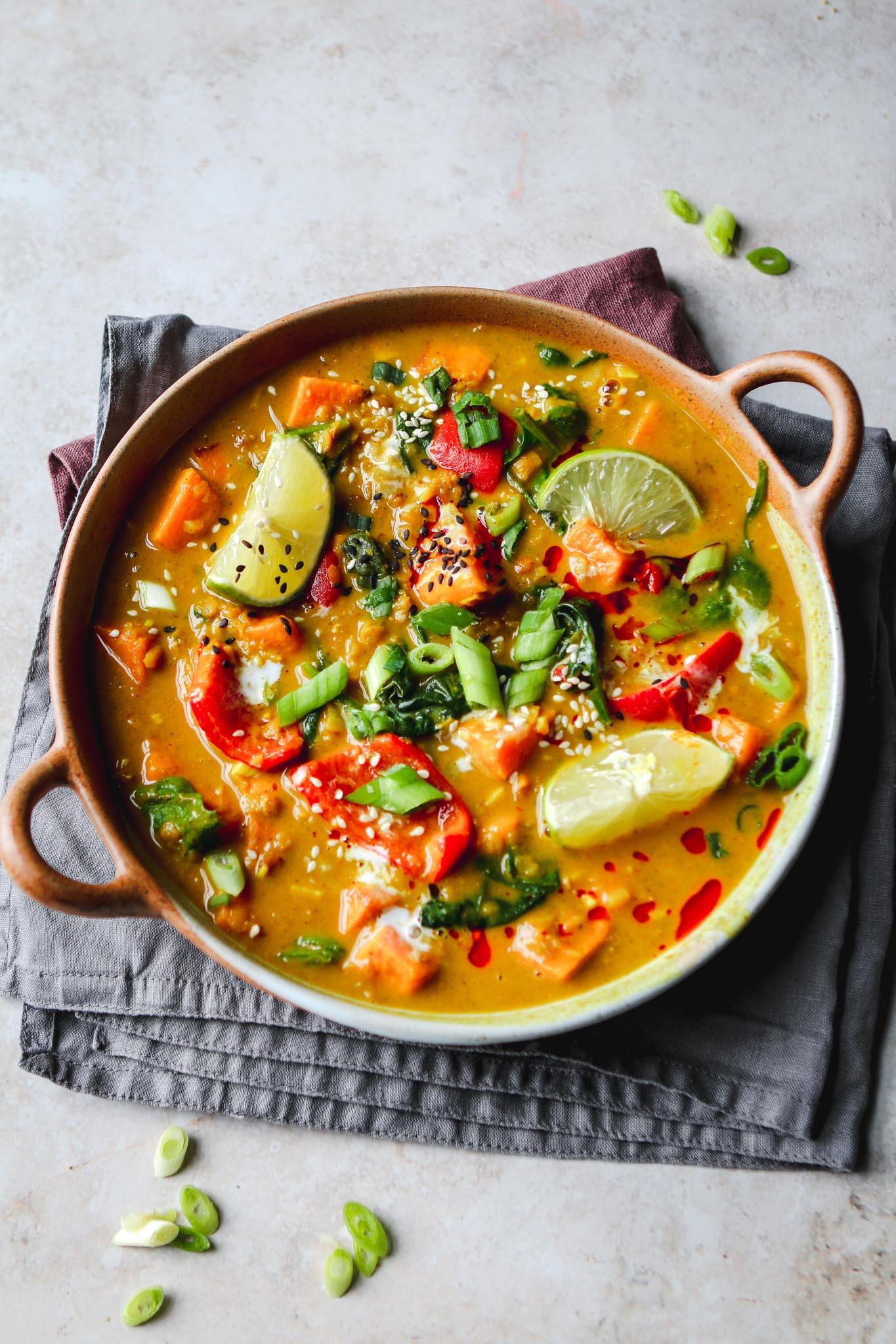 Vegan Massaman Curry with Sweet Potato and Lentil