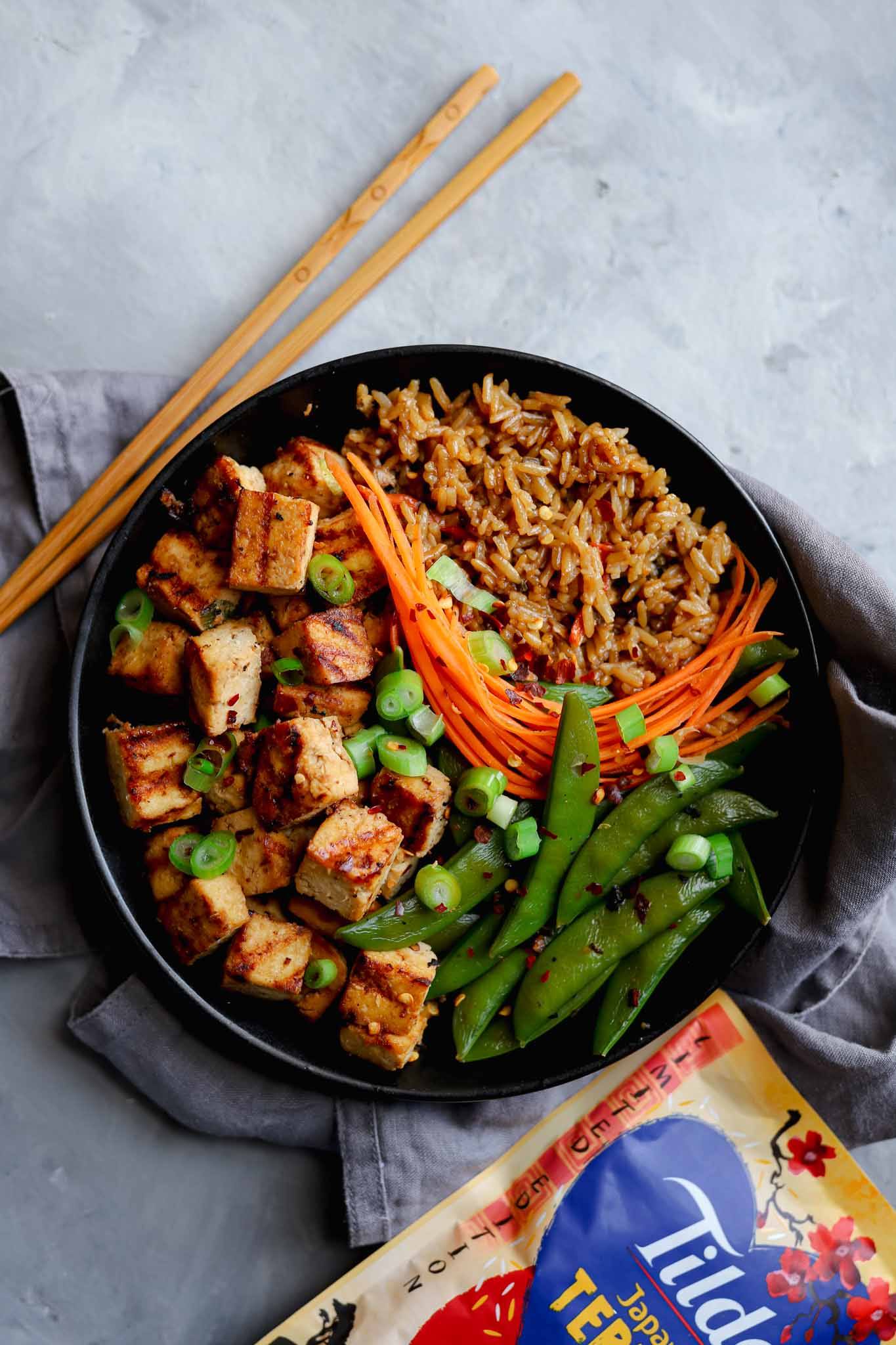 Tilda Teriyaki Tofu & Rice Bowl - Lucy & Lentils