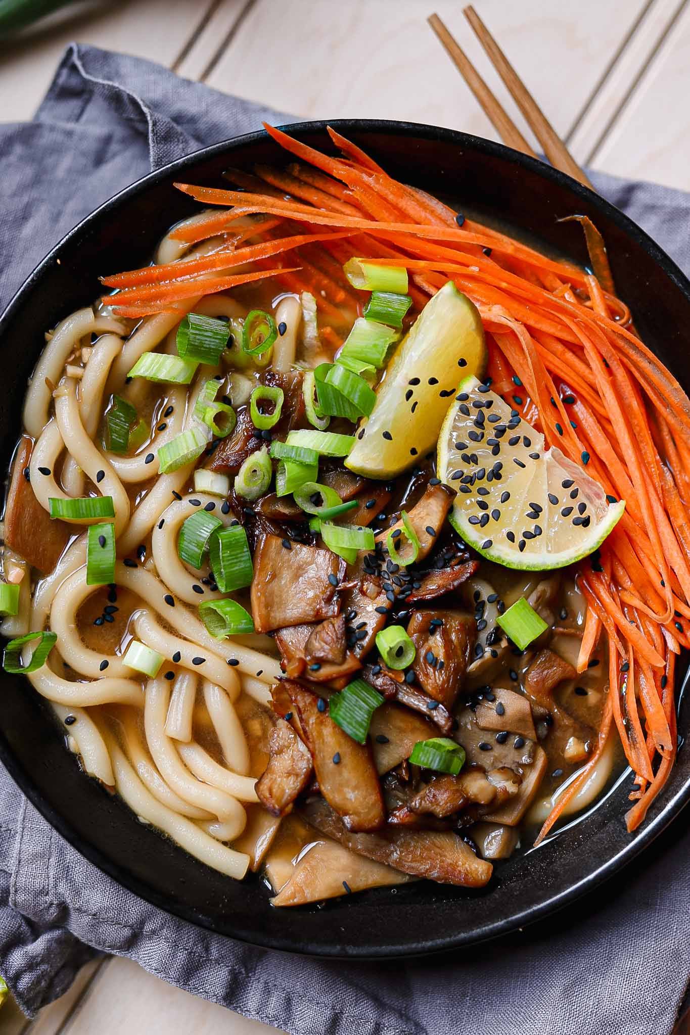 miso soba noodle soup vegan - Lucy & Lentils