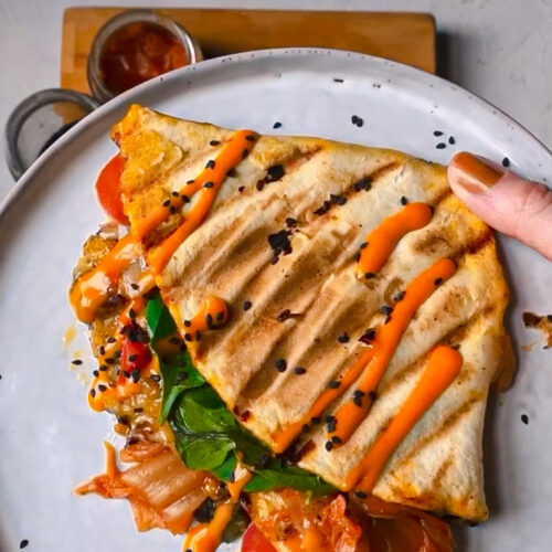 kimchi cheese tortilla hack