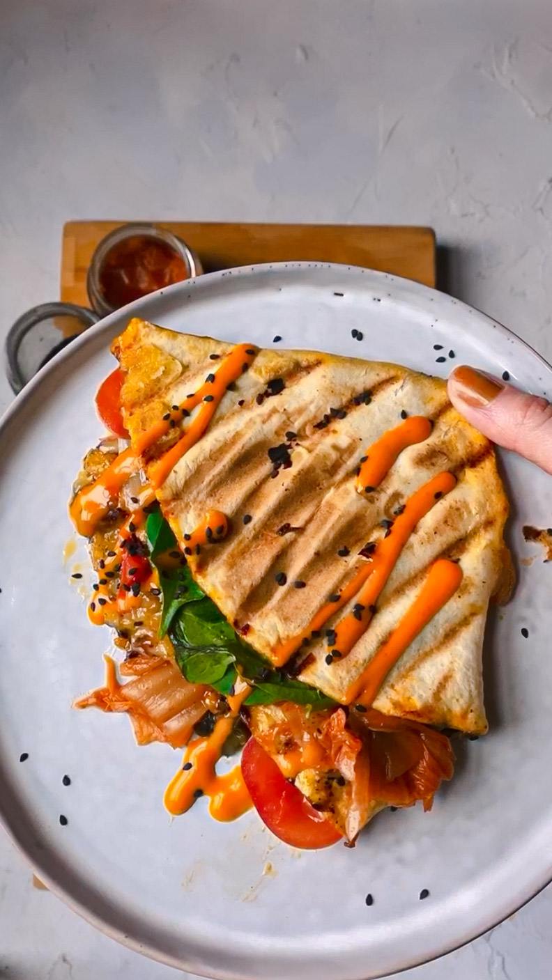 kimchi cheese tortilla hack