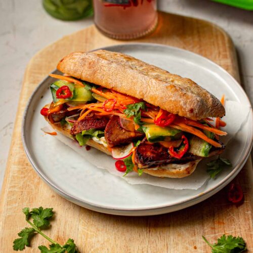 vegan banh mi sandwich