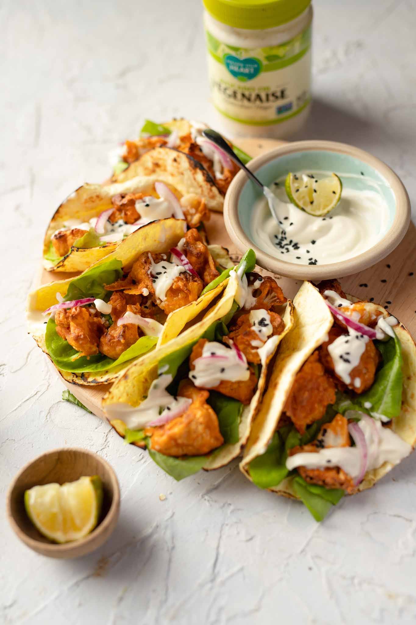 crispy cauliflower tacos vegan recipe