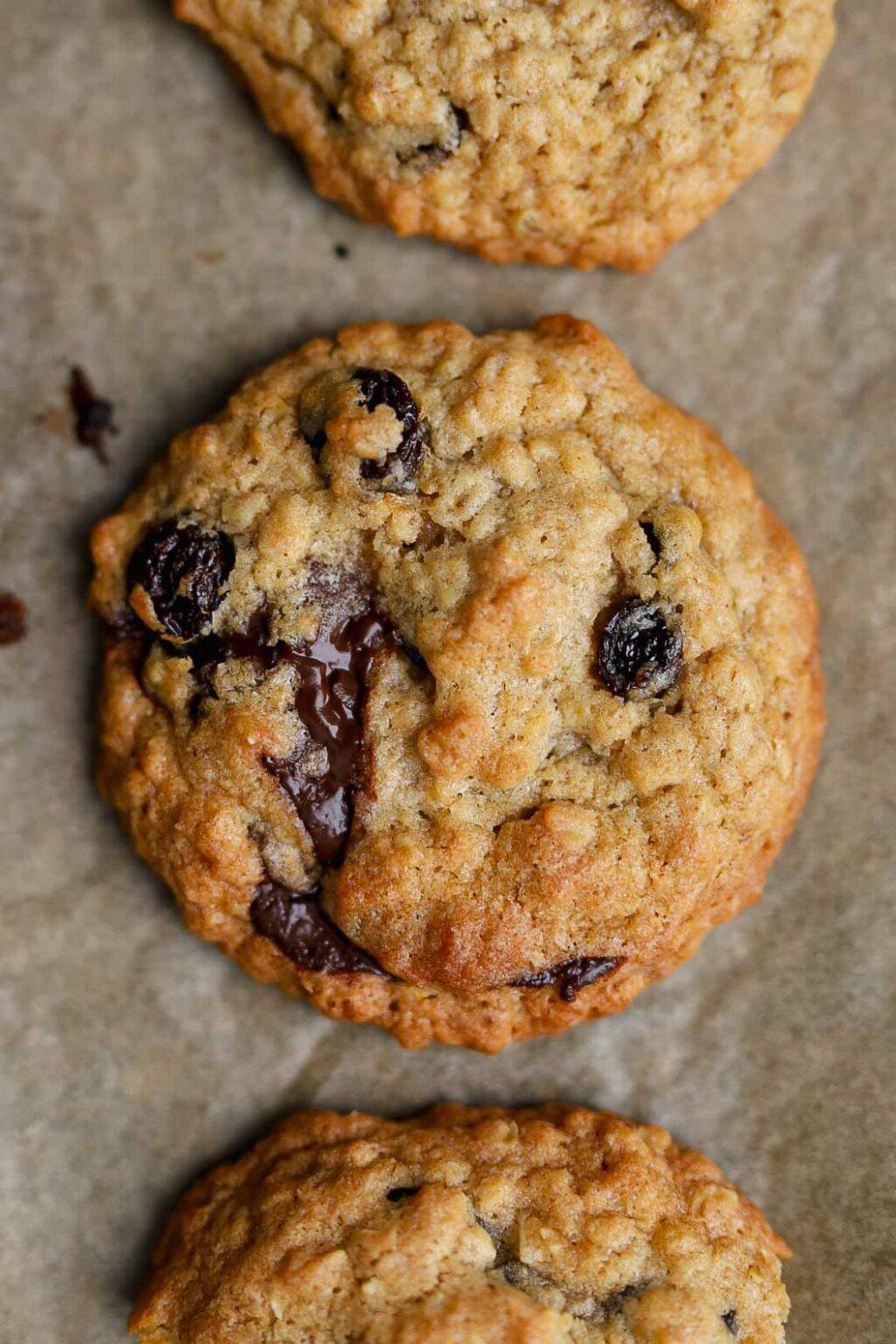 Oat & Raisin Cookies with Chocolate Chips - Lucy & Lentils