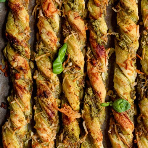 vegan pesto cheese twists