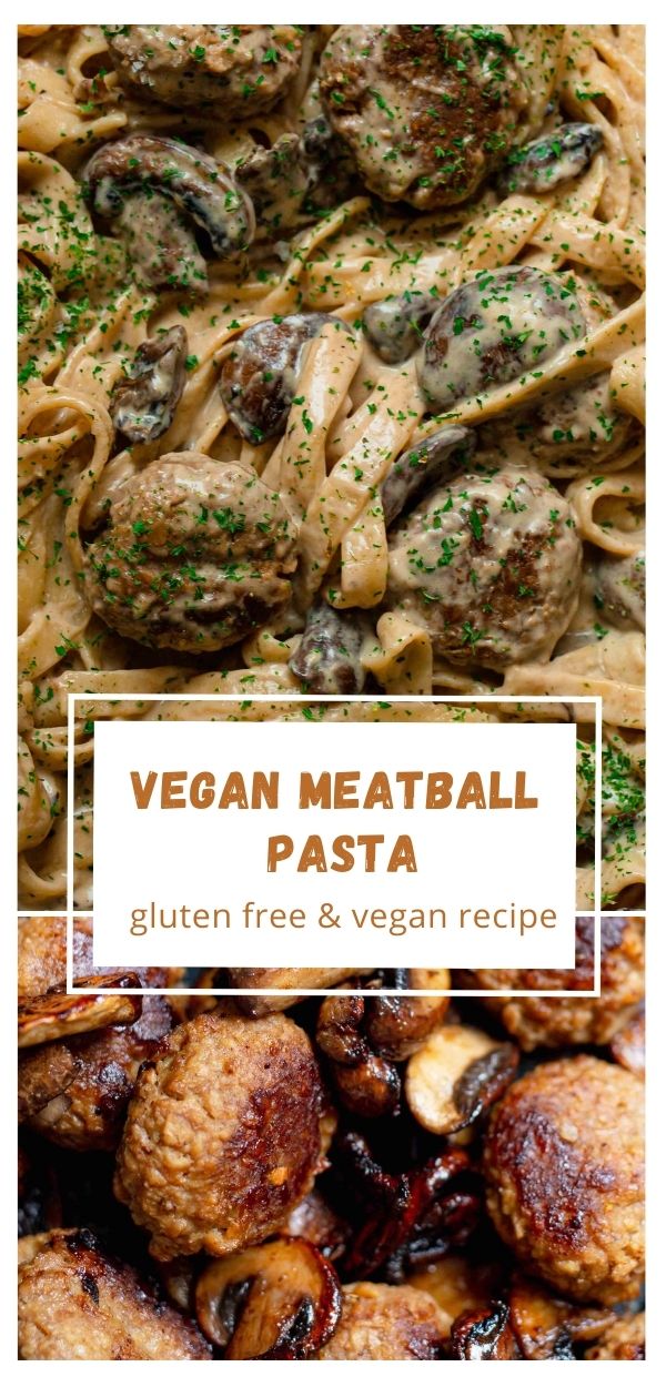 creamy vegan meatball pasta