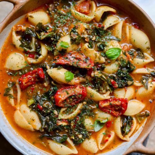 Sun Dried Tomato and Kale Pasta Soup