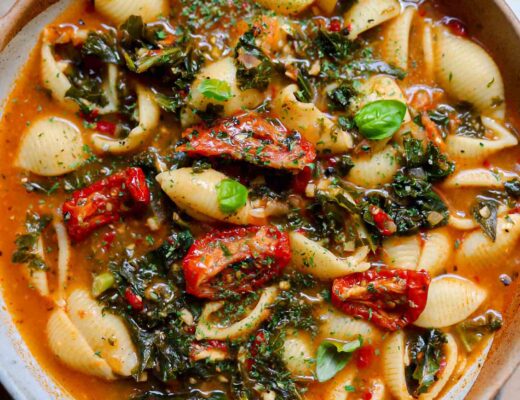 Sun Dried Tomato and Kale Pasta Soup