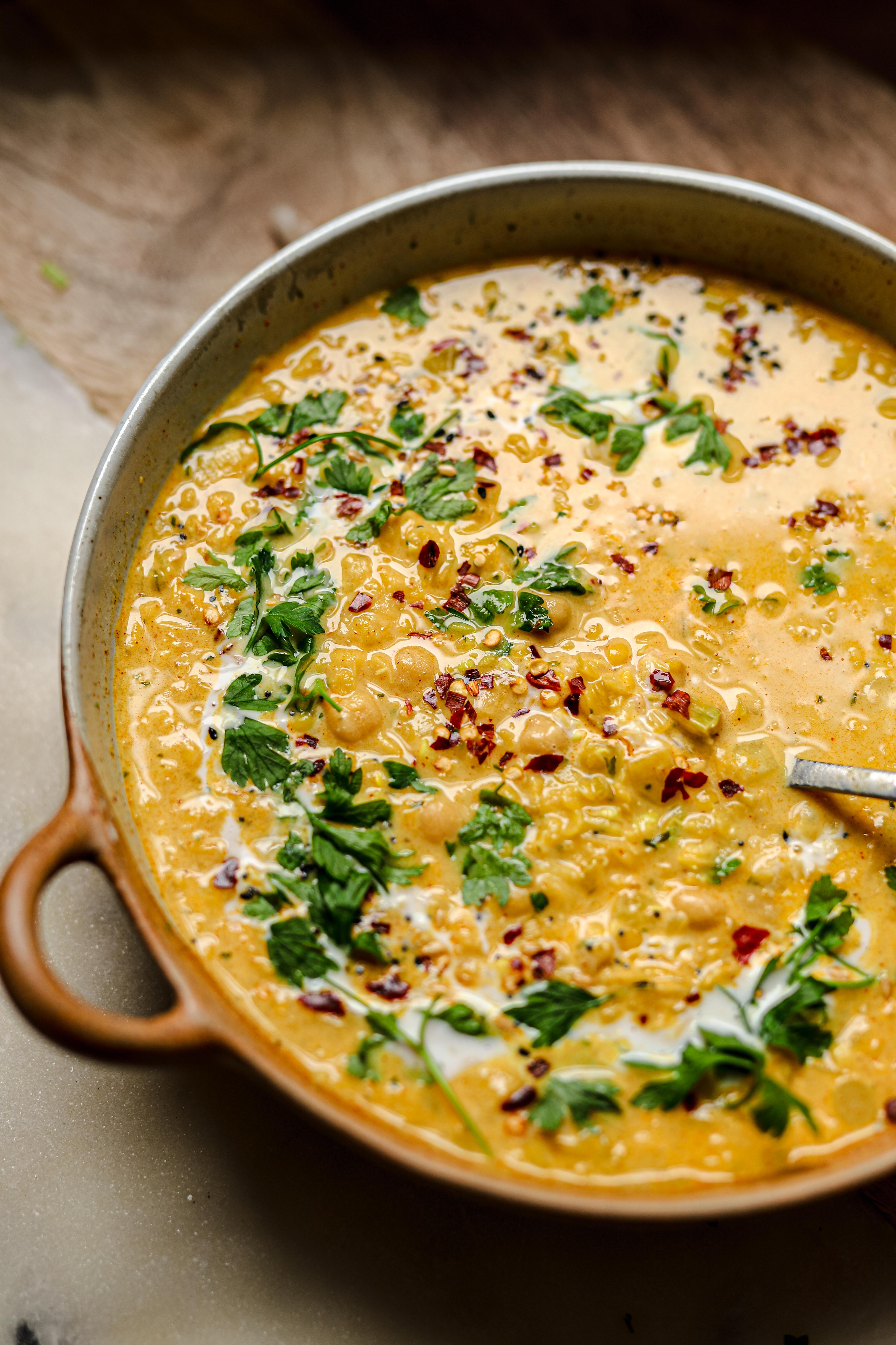 curried lentil and leek soup