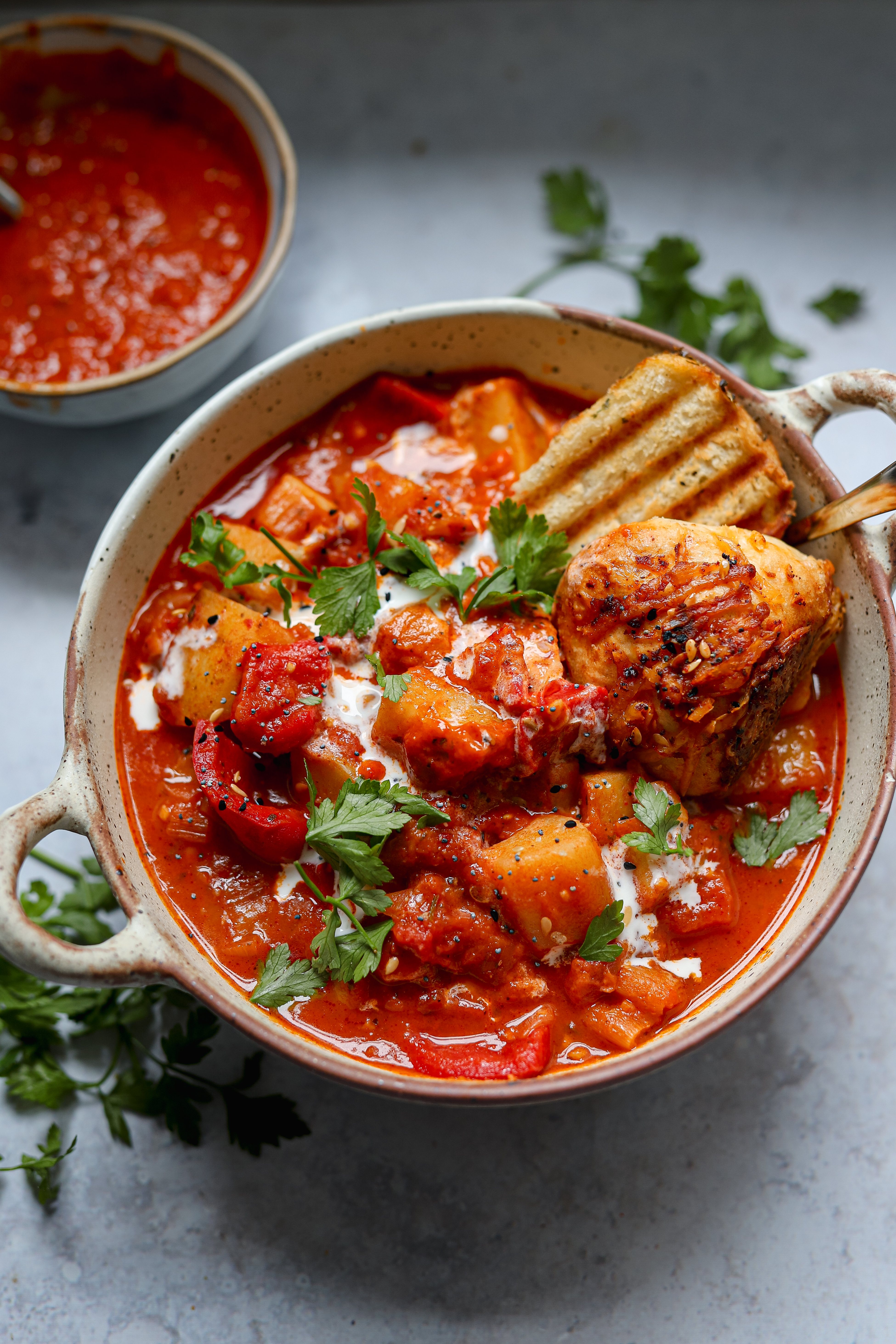 winter veg stew with harissa