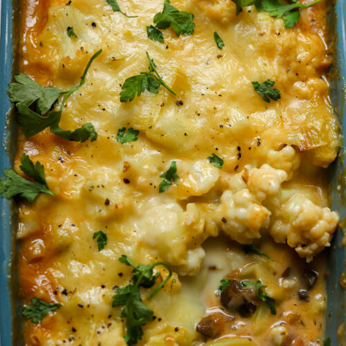 vegan cottage pie cauliflower cheese