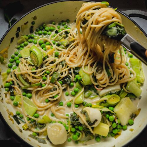 pea and leek linguini recipe