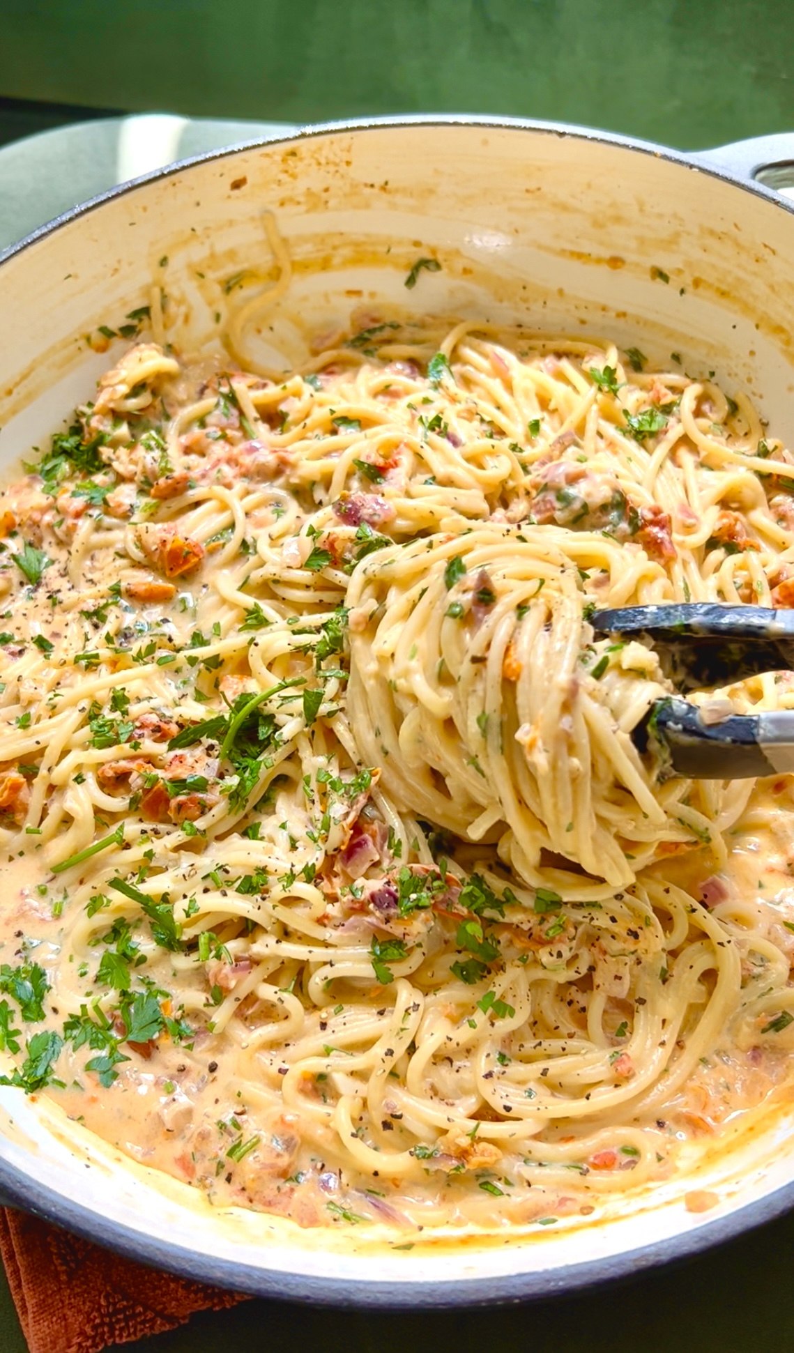 sun-dried tomato and lemon spaghetti