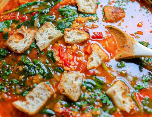 vegan tomato lentil soup