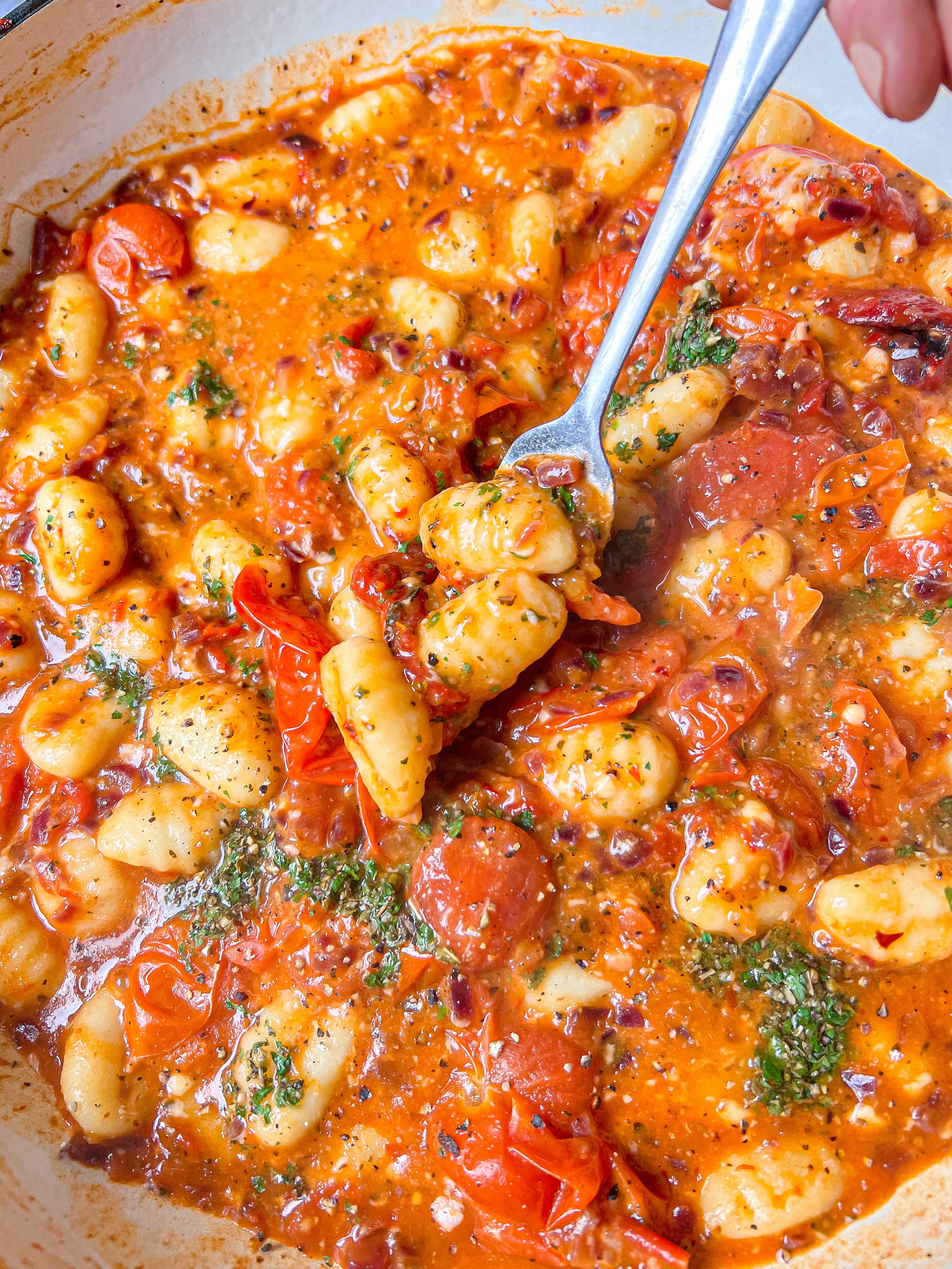 easy vegan harissa tomato gnocchi recipe