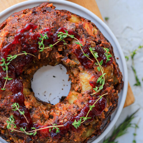 Christmas Potato Stuffing Wreath vegan recipe