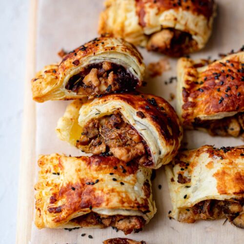 Tofu and Chestnut Sausage Rolls