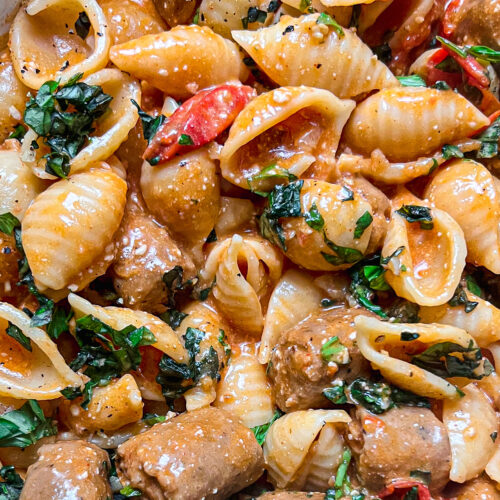 vegan gochujang sausage pasta easy recipe
