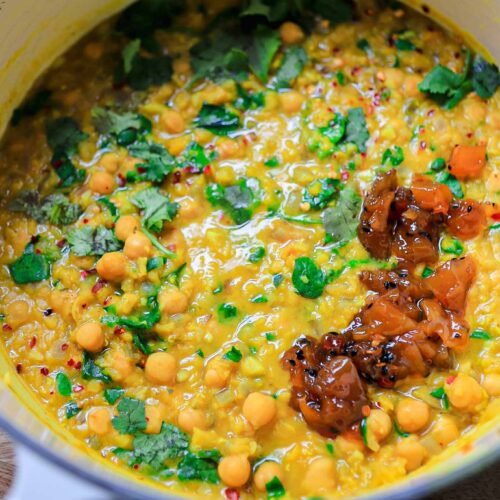 easy chickpea and lentils dal vegan