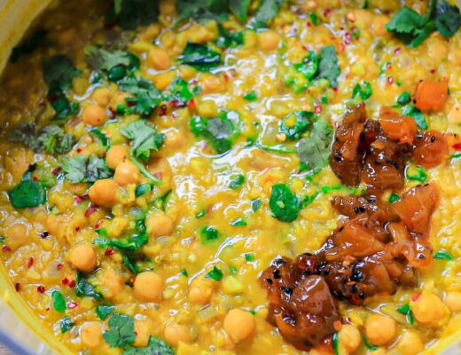 easy chickpea and lentils dal vegan