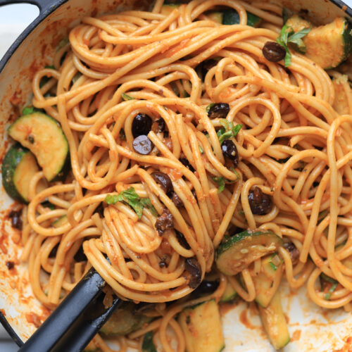 olive and courgette pasta recipe