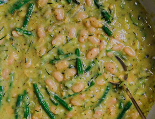 thai green curried beans vegan recipe