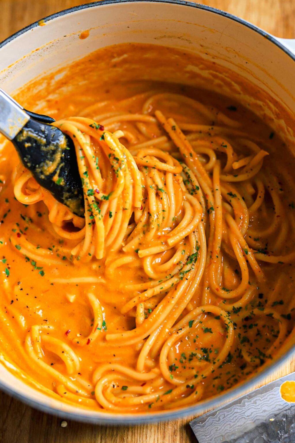 Roasted Yellow Pepper Pasta - Lucy & Lentils