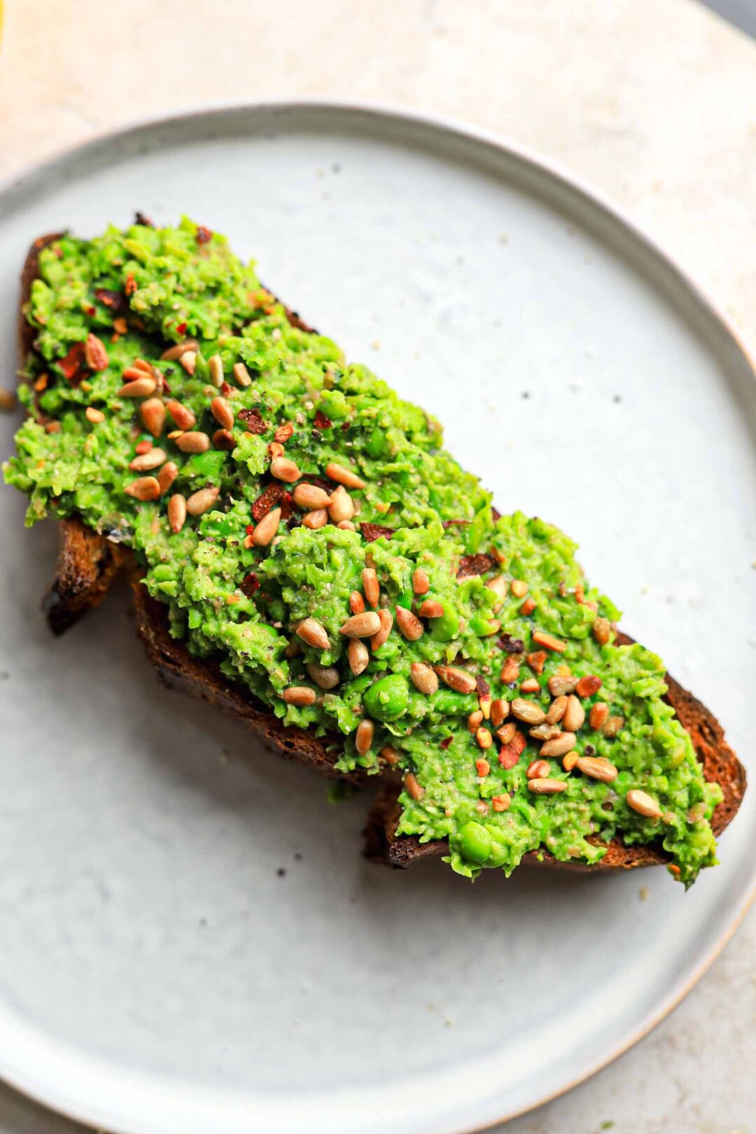 Spring Pea Toast Topping Recipe Easy and Vegan
