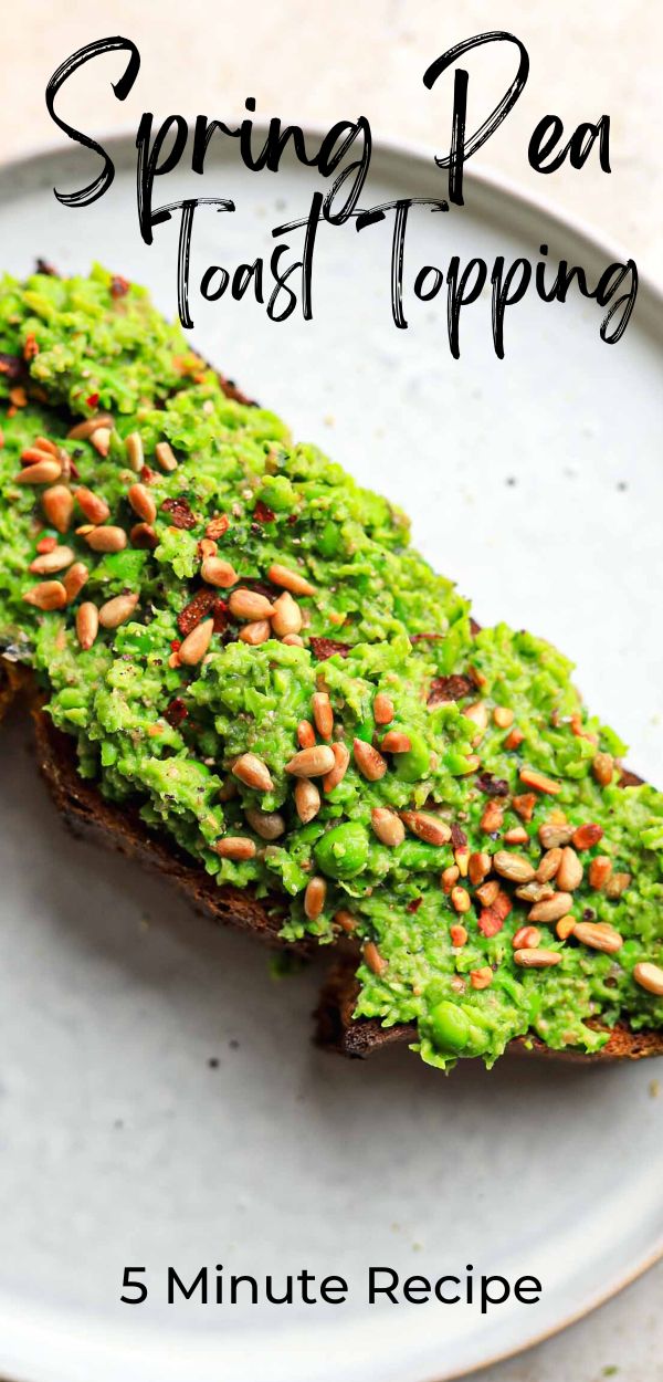 spring pea toast topping vegan recipe