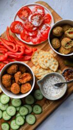 Smashed Potatoes with Avocado Garlic Dip - Lucy & Lentils